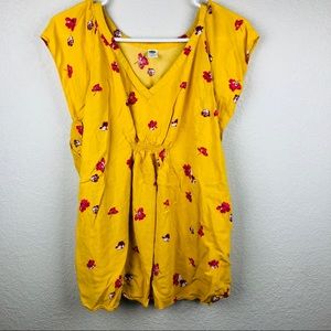Old Navy Yellow Top Flower Print